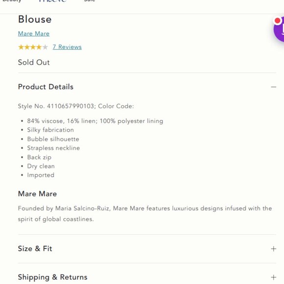 Mare Mare Linen Blend Silky Bubble Blouse ~ Ivory - Picture 5 of 5